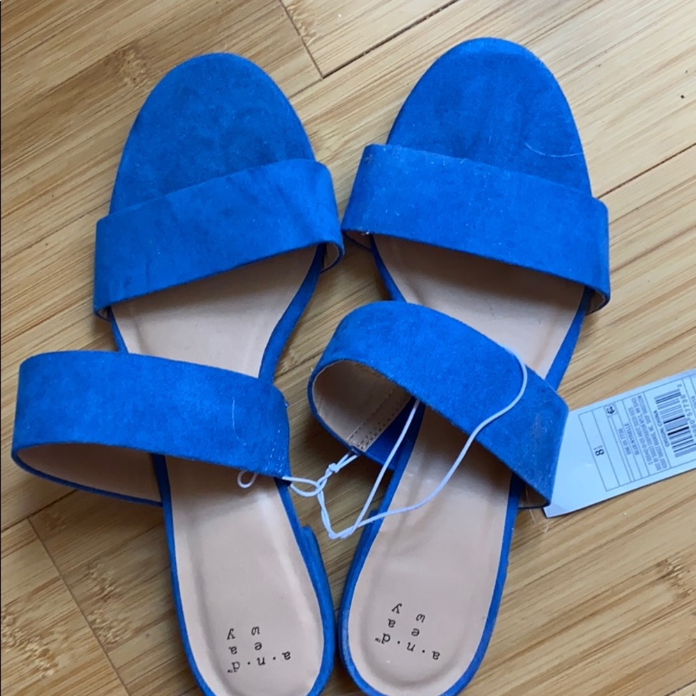 New blue sandals